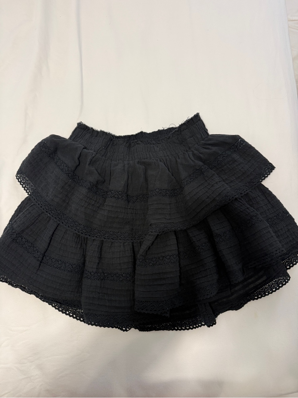 Aerie black ruffle mini skirt - small